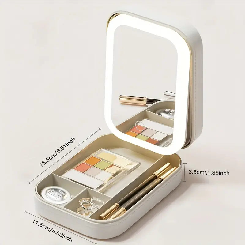 ✨GlowMirror Organizer™ ✨ Joyero y cosmetiquero con espejo táctil y estilo💎