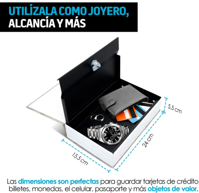 🛡️LibroGuard®: Caja Fuerte Camuflada con Llave